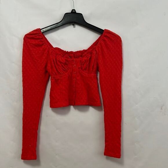 FREE PEOPLE‎ ANTHROPOLOGIE LADY BUG LONG SLEEVE SHIRT SIZE XS - Picture 2 of 7